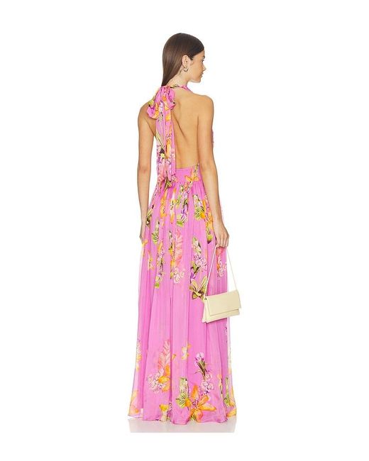 Rococo Sand Pink Back Ties Maxi Dress