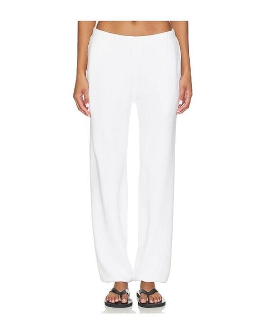 ÉTERNE White French Terry Boyfriend Pocket Sweatpant