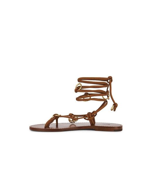 Polo Ralph Lauren White Leather Ring Wrap Flat Sandals