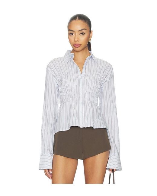 ALL THE WAYS White Annie Button Up Top