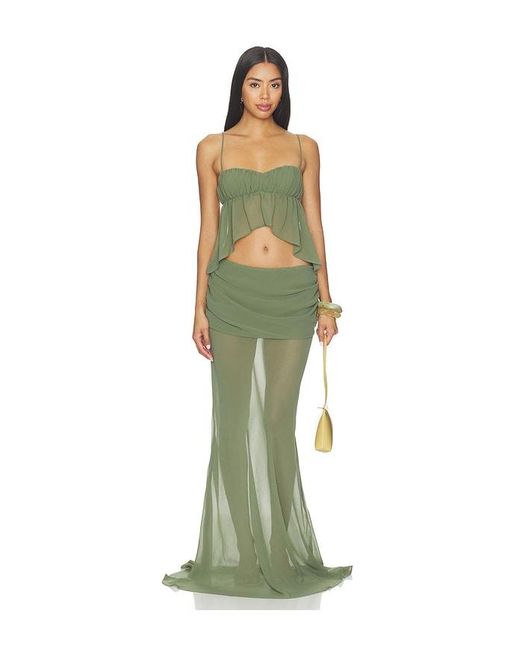 Bananhot Green Adelina Maxi Skirt