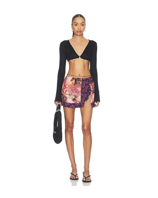 Free People Multicolor Sun Soaked Sarong Mini Skort