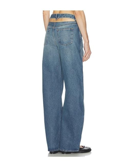 GRLFRND Blue Austen Low Rise Curve Detached Waist