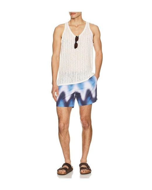 Commas Blue Gradient Wave Classic Swim Short for men