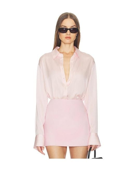 SRG Pink Odette Silk Button Down Shirt