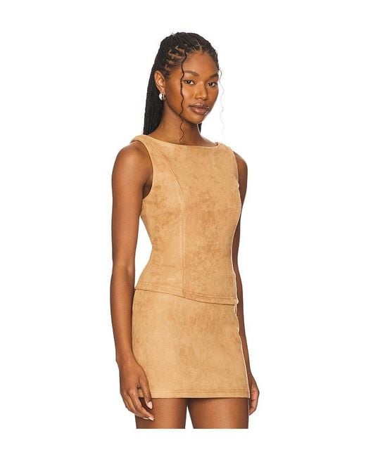 superdown Orange Aviva Faux Suede Top