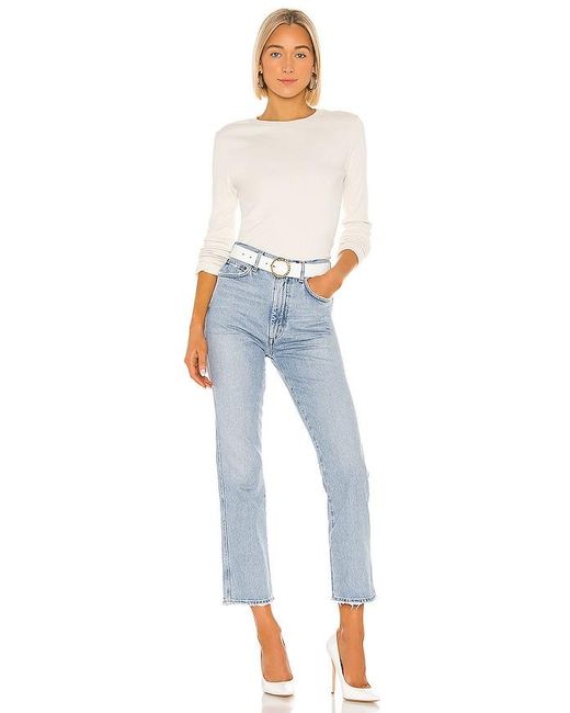 Agolde Blue Pinch Waist High Rise Kick Jeans