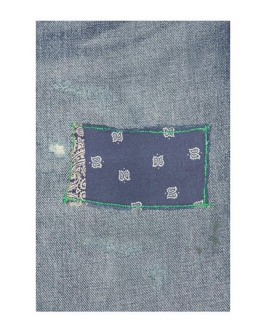 Polo Ralph Lauren Blue Novelty Repair Denim Jean Short for men