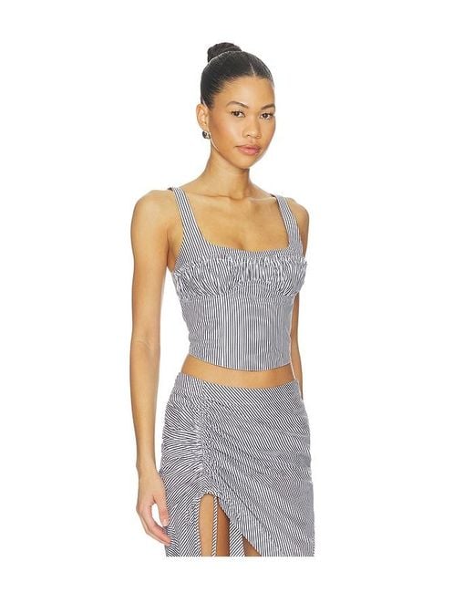 Fleur du Mal White Poplin Bustier Top