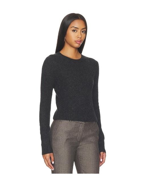 Enza Costa Black Cashmere Shrunken Crew
