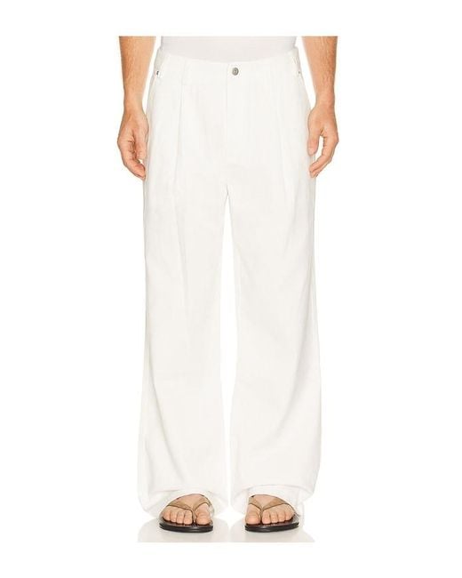 KROST White Single Pleated Trouser for men