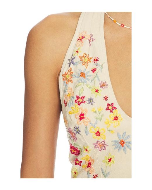Free People Natural Island Letter Mini Dress