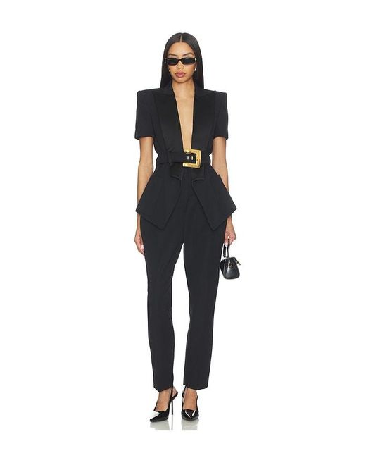 Balmain Tailored Grain De Poudre Jacket In Black & Noir
