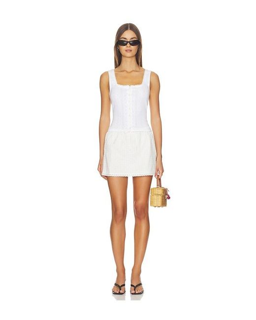 GOOD AMERICAN White The Eyelet Skirt