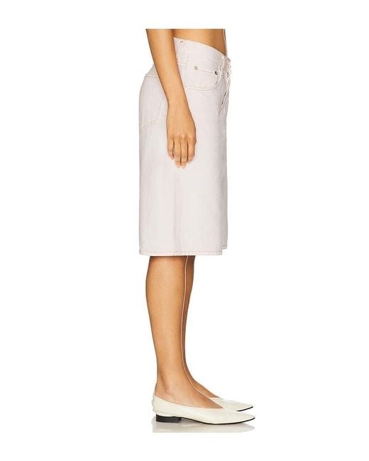 Agolde White Baggy V Short