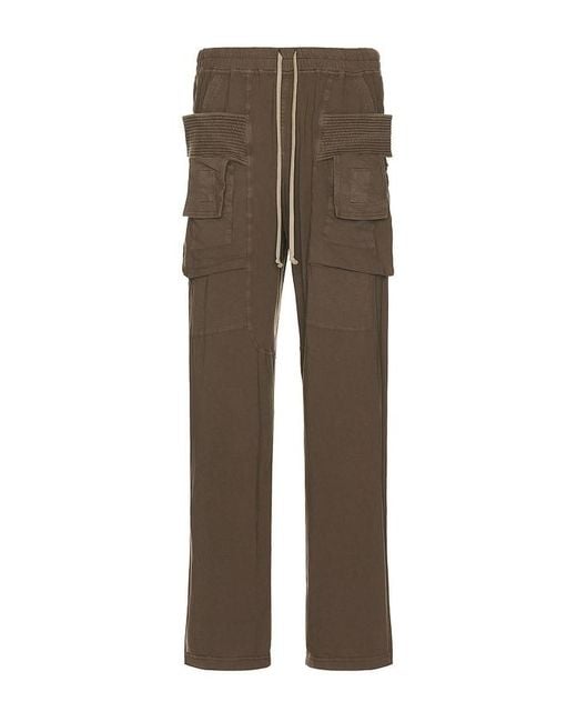 Rick Owens Brown Creatch Cargo Drawstring Pants for men