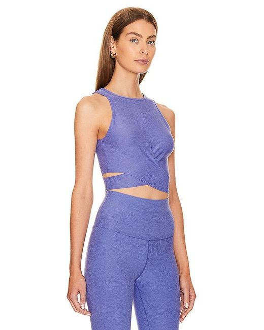 Beyond Yoga Blue Featherweight Embrace Cropped Tank