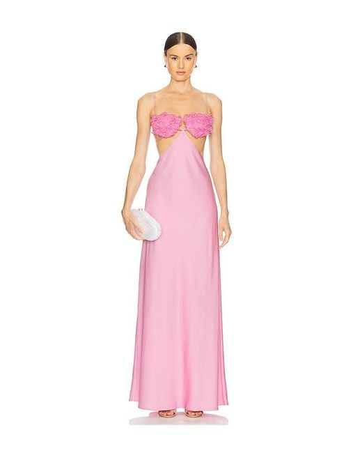 SELEZZA LONDON Pink Everlyn Maxi Dress