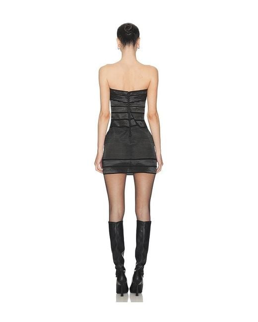 Halo Black Elastic Brace Mini Dress