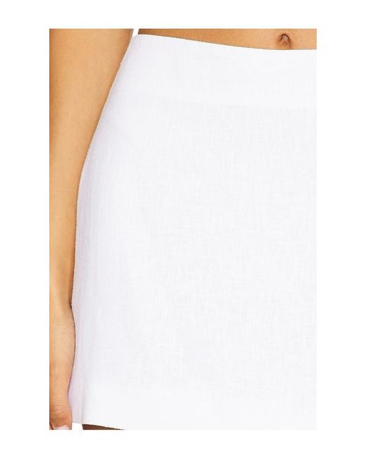 Elodie the Label White Axel Linen Mini Skirt