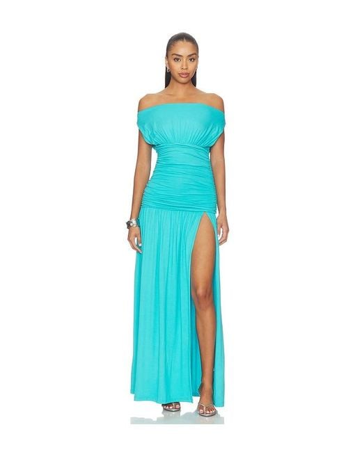 Seven Wonders Blue Iva Off Shoulder Maxi Dress