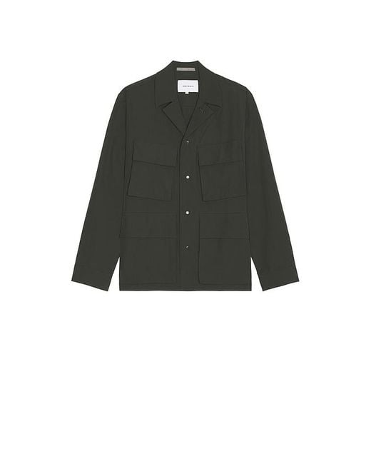 Norse Projects Black Mads Travel Light Overshirt for men