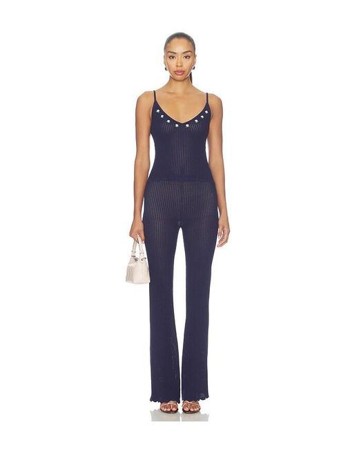 MAJORELLE Blue Lucassia Textured Knit Pant