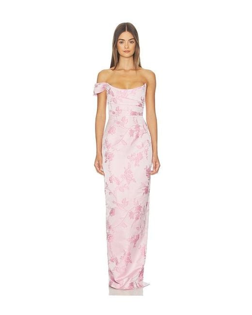SAU LEE White Jackson Brocade Gown
