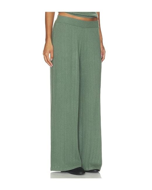 Eberjey Green Pointelle Straight Leg Pant