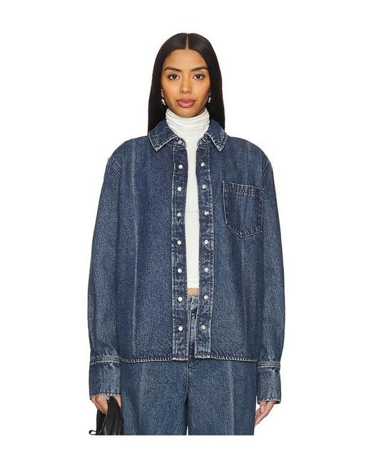Mae Button Down En Color Azul Talla (También En Xs, S) GRLFRND de color Blue