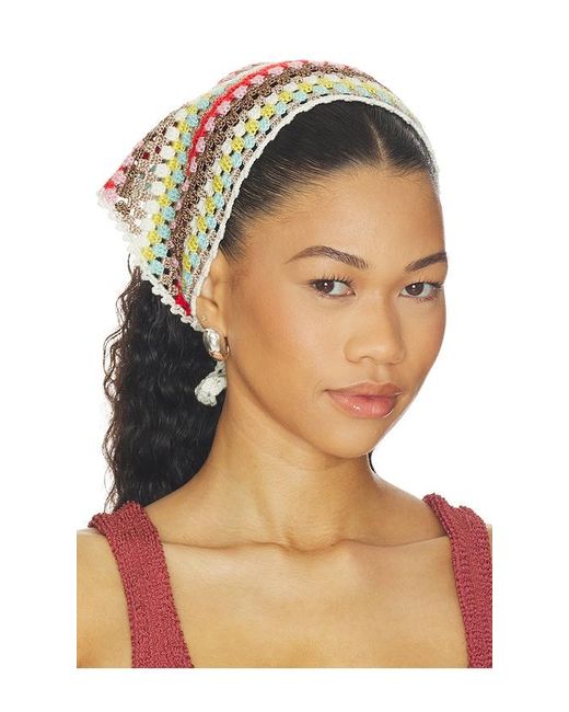 MY BEACHY SIDE White Multi Striped Hand Crocheted Bandana