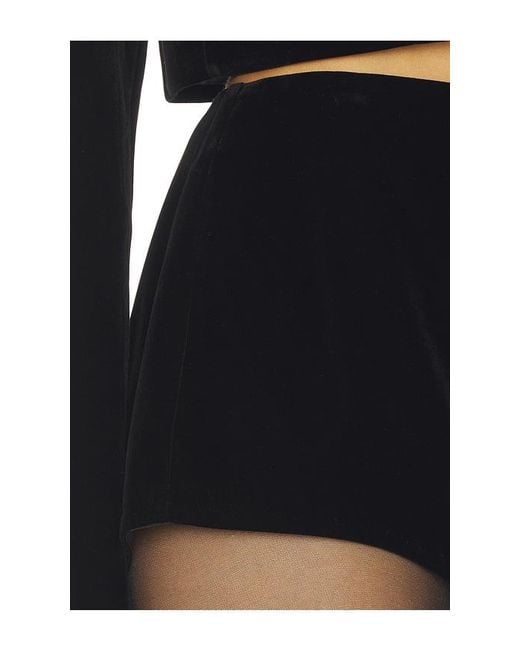 Camila Coelho Black Roxana Velvet Shorts
