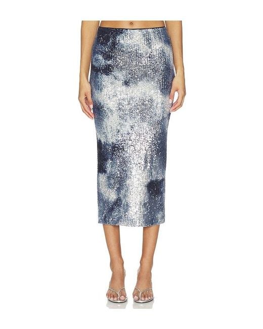 Le Superbe Blue Shibori Shine Liza Skirt