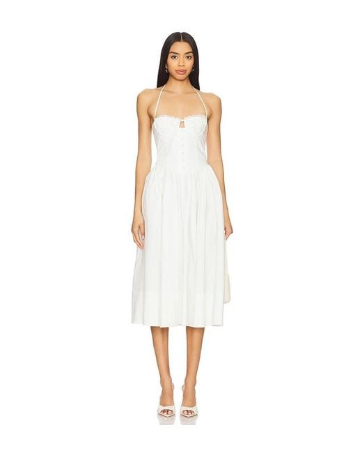 Camila Coelho White Paz Midi Dress