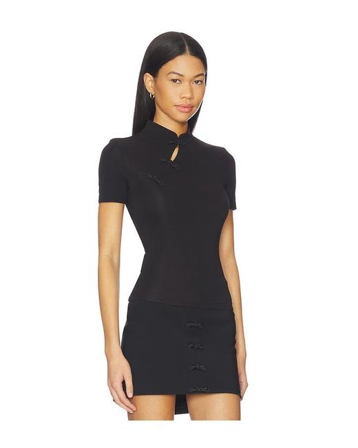 SAU LEE Black Timo Jersey Top