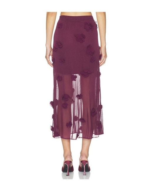 Jonathan Simkhai Purple Cora Floral Applique Midi Skirt