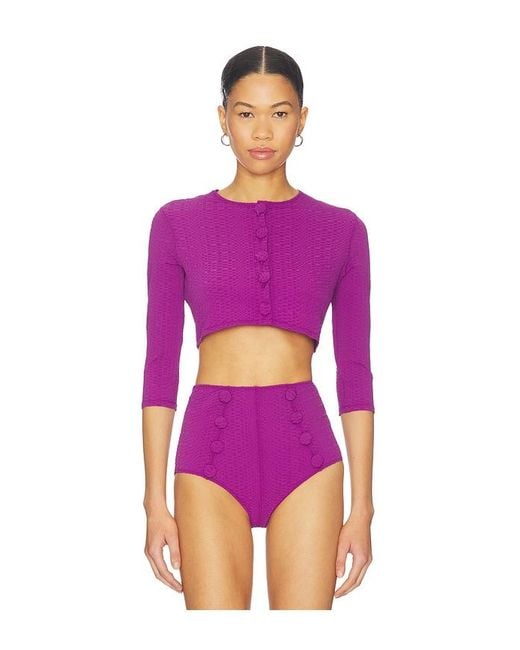 Lisa Marie Fernandez Purple Cardigan