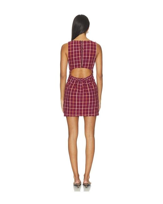 Free People Red Atlas Plaid Mini Dress