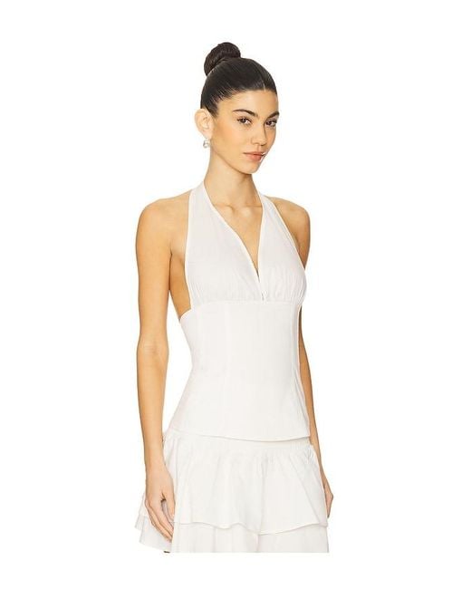 WeWoreWhat White Halter Neck Corset Top