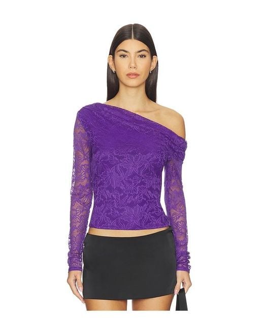 AFRM Purple Barry Fine Lace Top