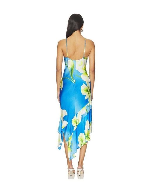 Amanda Uprichard Blue Gabriella Midi Dress