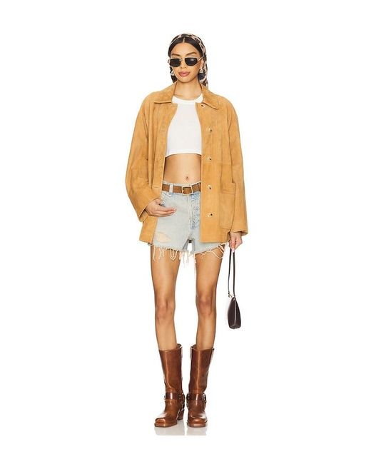 Free People Blue X We The Free Now Or Never Denim Short