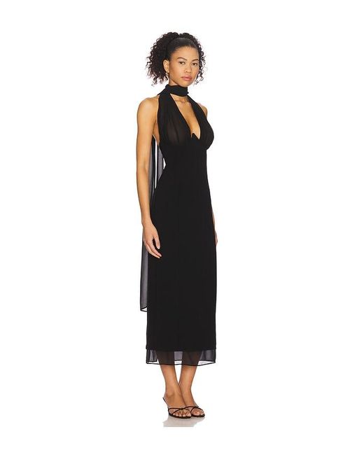 Camila Coelho Black Luzina Midi Dress