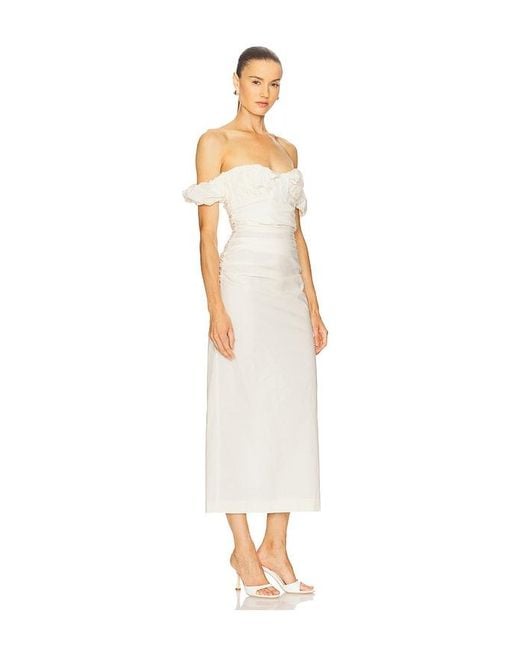 Camila Coelho White Maisy Midi Dress