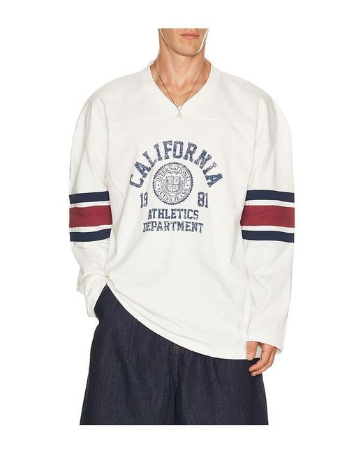 Guess White Long Sleeve Hockey Jersey for men
