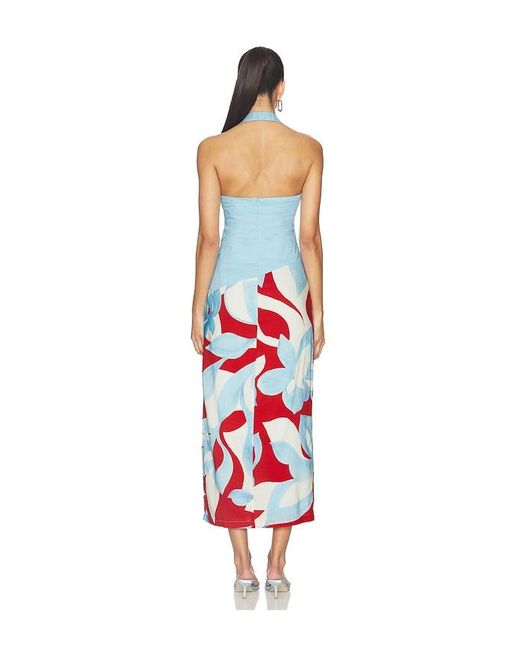 Seven Wonders White Evie Halter Ruched Midi Dress