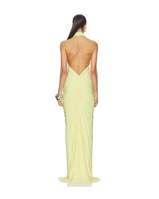 Misha Yellow The Love Gathered Cupro Dress