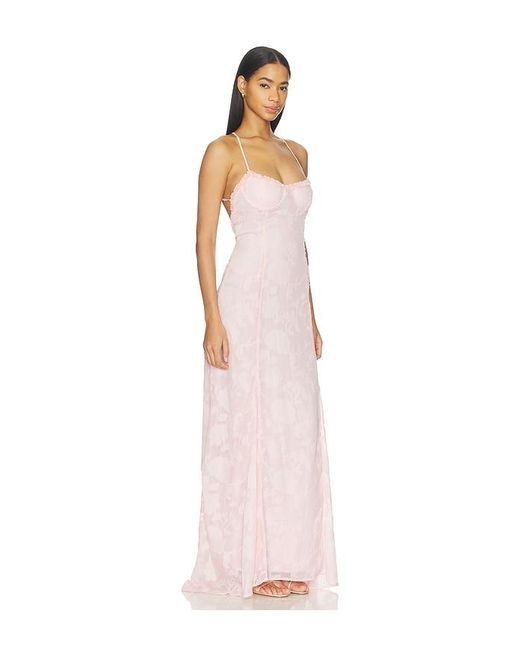 Runaway the Label White Ellerby Frill Trim Maxi Dress