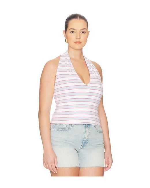 GOOD AMERICAN White Super Stretch Halter Tank Top