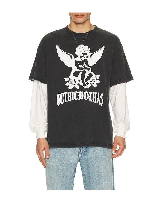 Gothicmochas Black Angel 2.0 Layered Long Sleeve Tee for men